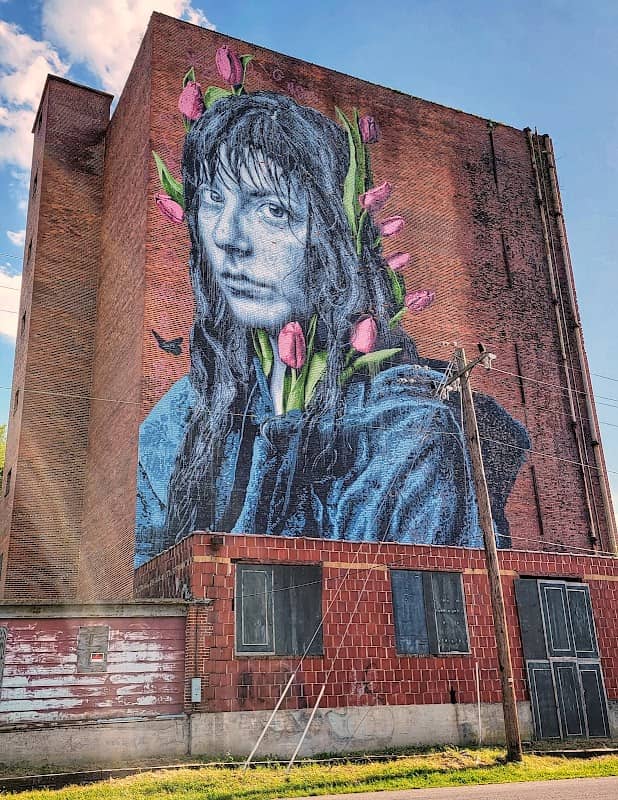 Mural: Kaiya with Tulips - Image 1