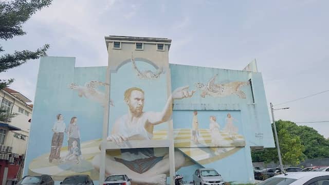 Man And Turtles mural - Image 1