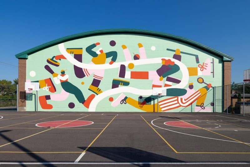 Murale "Sportifs" de Cécile Gariépy - Image 1