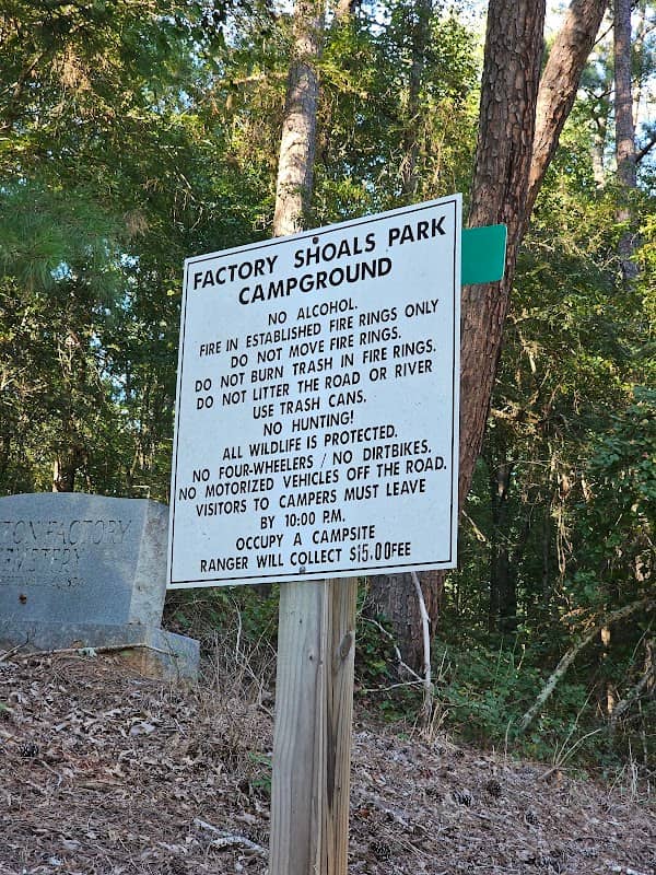 Factory Shoals Campground Entrance - Image 1
