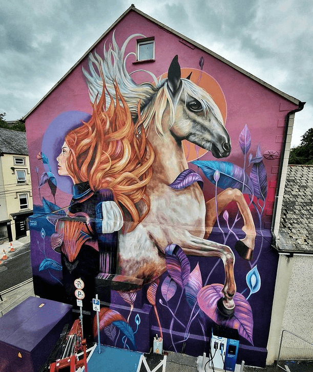 Mural "Norman Warrior Woman and Horse" by Nina Valkhoff - Image 2