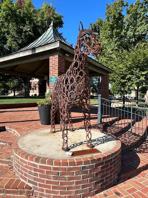 Horseshoe Horse Sculpture - Image 1