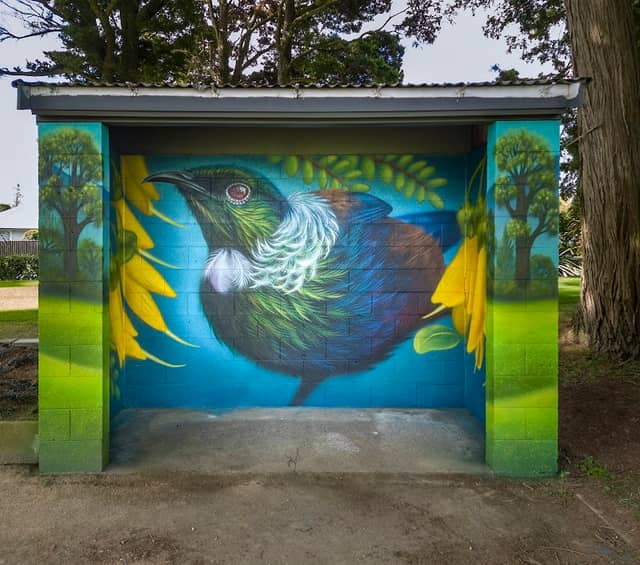 SWIFTMANTIS Mural - Kereru & Tui in the Totara Trees - Image 1
