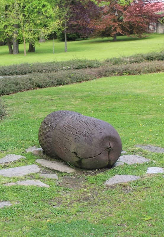 Large chestnut and acorn wooden sculptures - Image 2