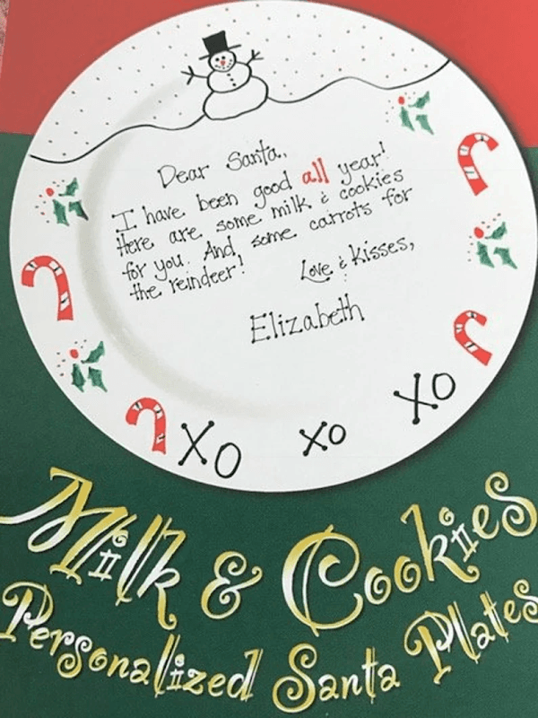 Milk & Cookies Santa Plates - Image 1