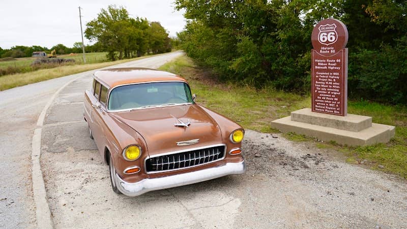 Historic Route 66 Ribbon Road - Sidewalk Highway marker - Image 1