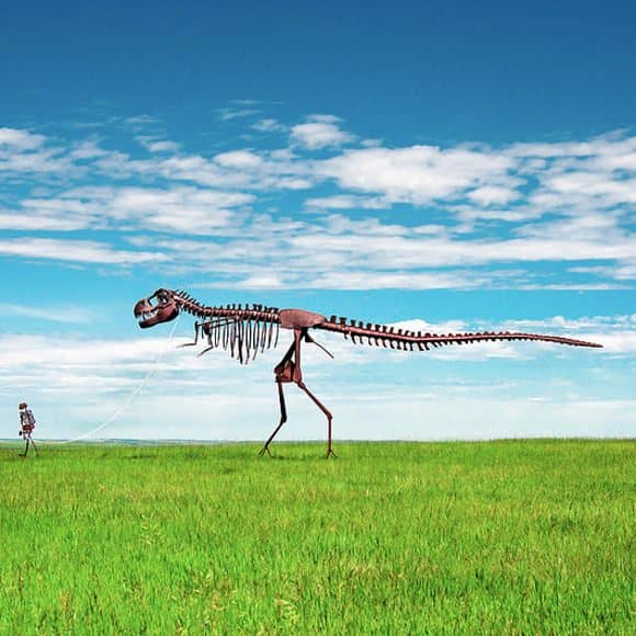 Skeleton Man Walking Skeleton Dinosaur - Image 1