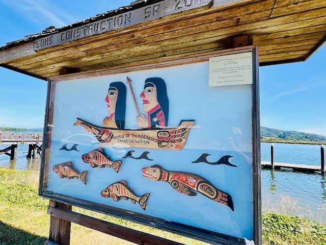 The Legend of the Portage Lakes carving - Image 1