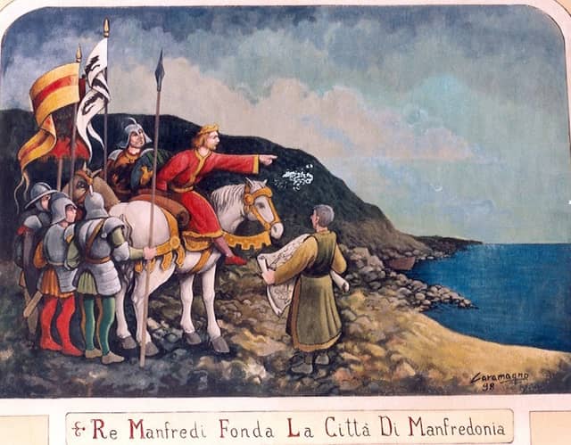 Affresco "Re Manfredi fonda la città di Manfredonia" - Image 1
