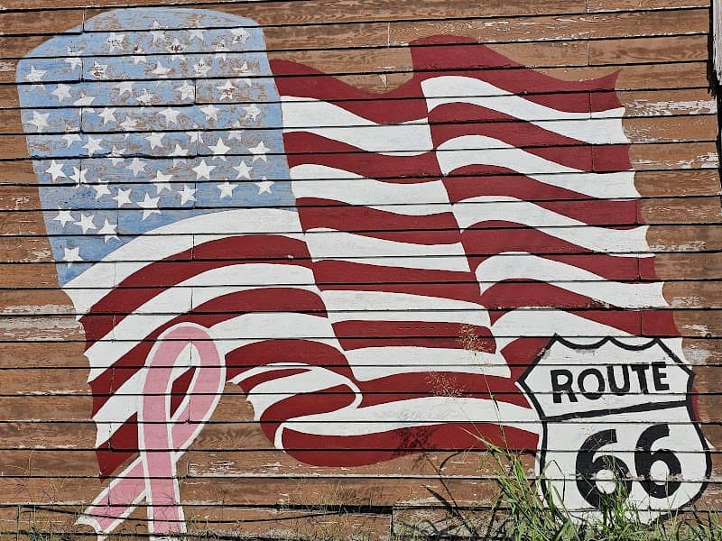 "American Flag & Route 66 Shield" Mural - Image 3