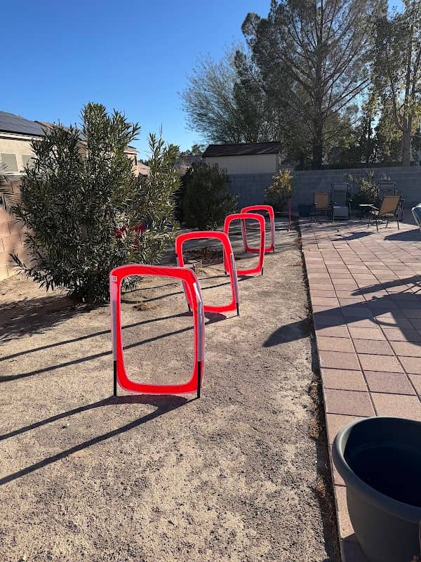 Kaurie’s fully fenced yard with agility trading course - Image 1