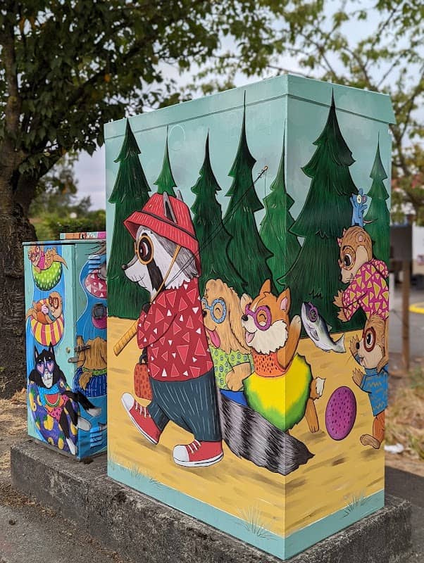 'River Trail Block Party' Utility Box Art by Carmel Mercado - Image 1