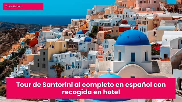 Tour de Santorini al completo en español con recogida en hotel - Image 1