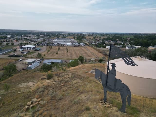 Patriotic Cowboy Metal Sculpture - Image 1