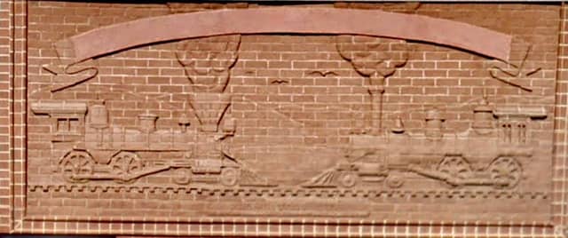 Golden Spike Brick Sculpture Wall - Image 1