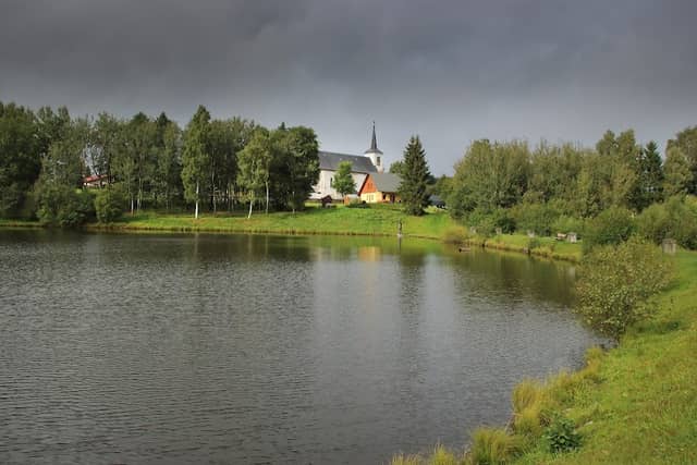 A small pond below the church - Image 1
