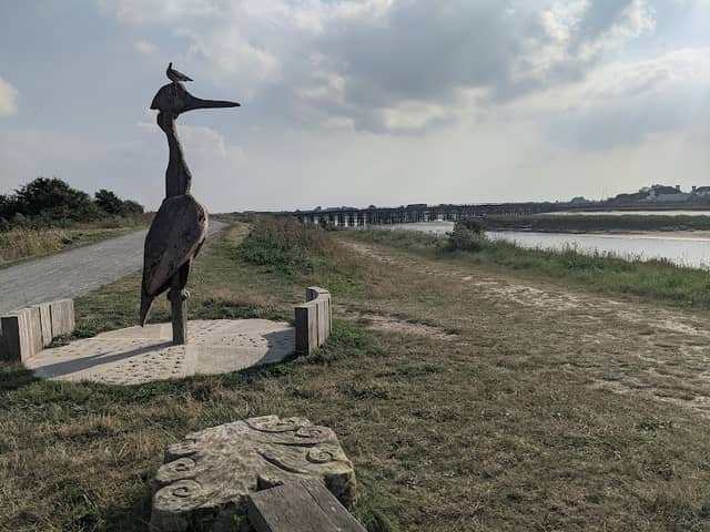 Wood Heron Sculpture - Image 1