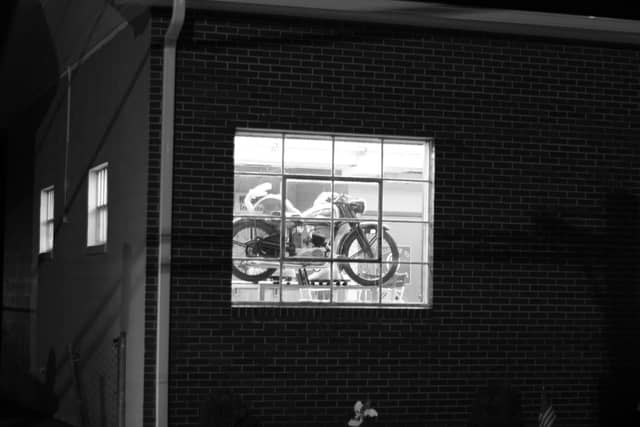 Vintage Motorcycle Window Display - Image 1