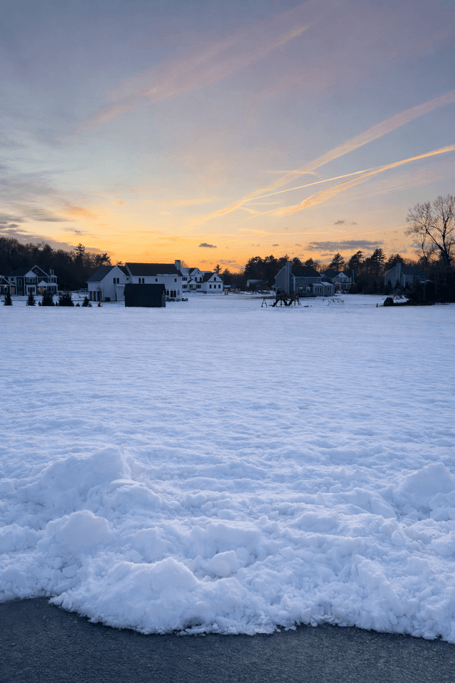 Rehoboth Winter Sunset Field - Image 1