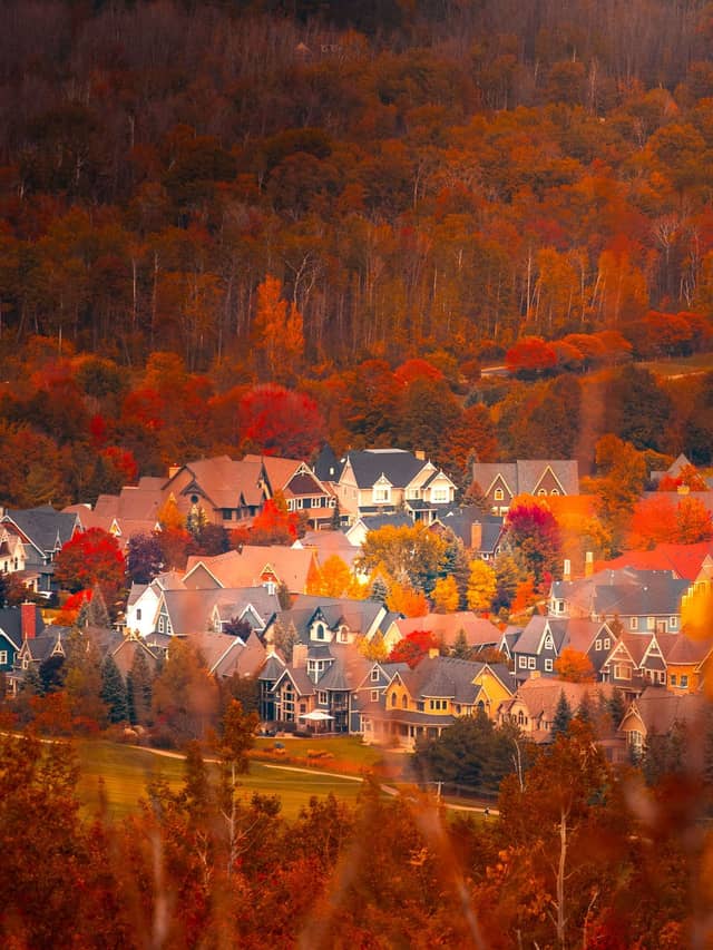 Autumn Village Overlook - Image 1