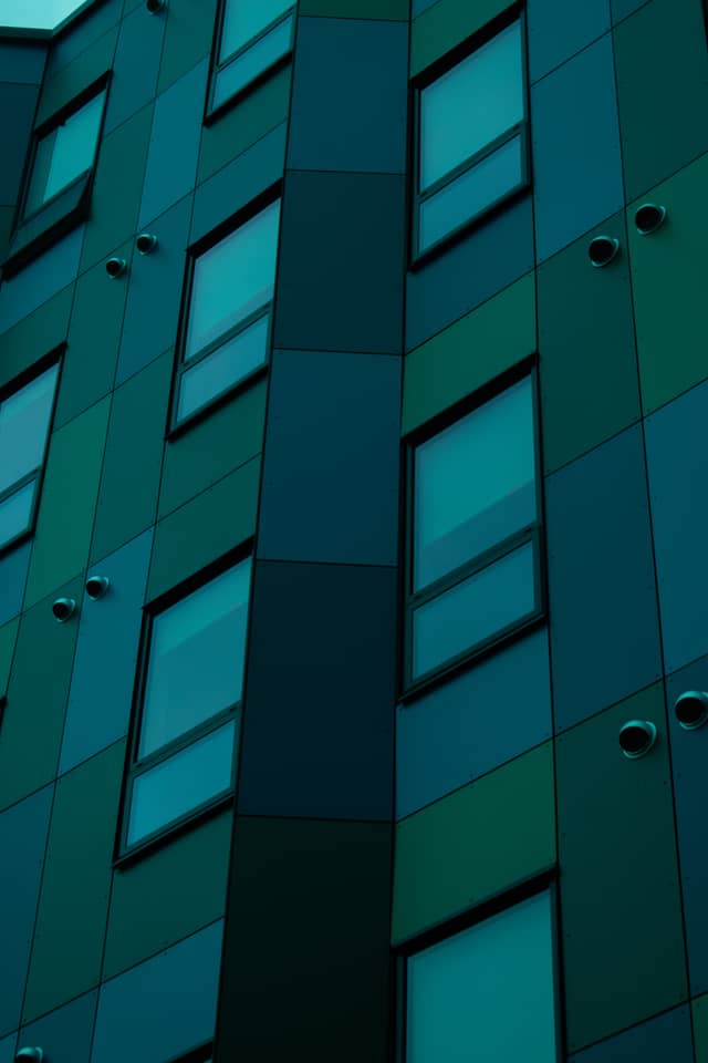 Teal Geometric Facade, Downtown Pittsburgh - Image 1