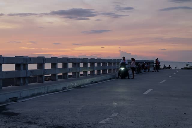 Antique Coastal Road Sunset - Image 1