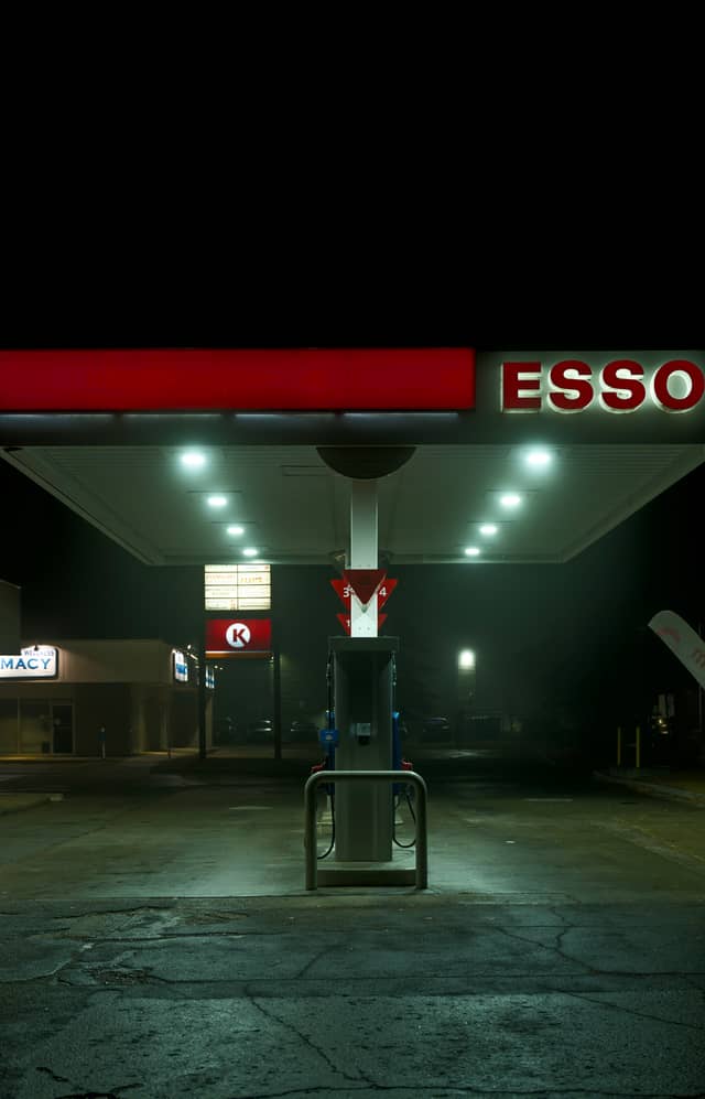 Esso Gas Station at Night - Image 1