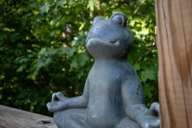 Meditating Frog Garden Statue - Image 1