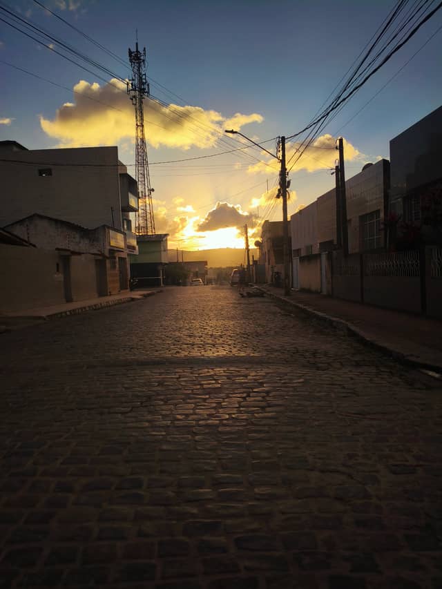 Bonito Cobblestone Street Sunset - Image 1