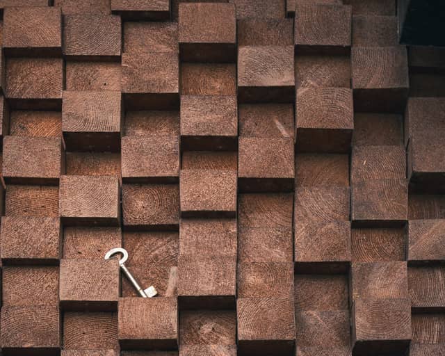 Geometric Wood Wall Detail - Image 1