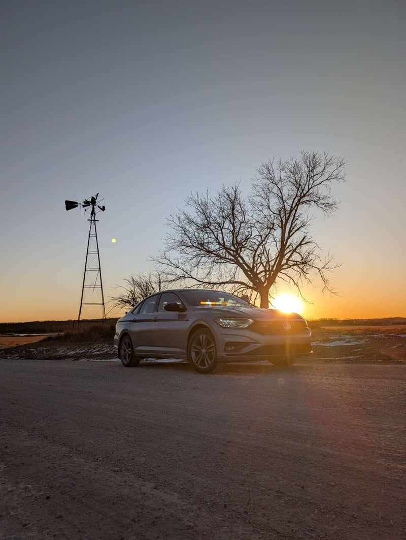 Rural Nebraska Farmstead Sunset - Image 1