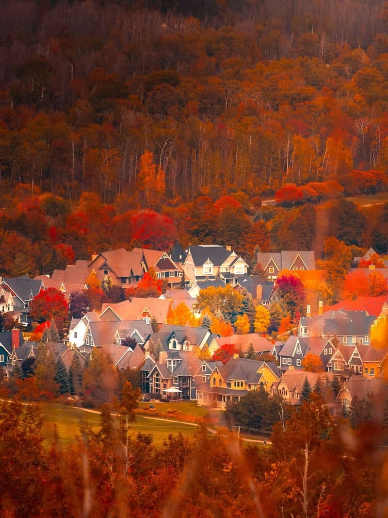 Autumn Village Overlook - Image 1