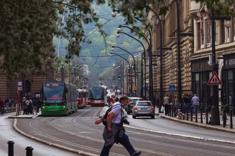 Újezd Street Trams, Prague - Image 1