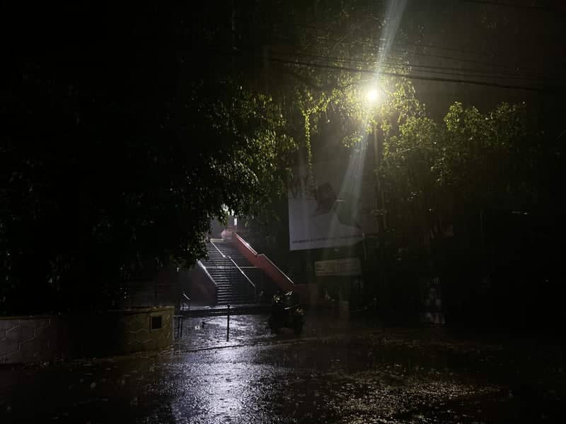 Rainy Night Staircase in Kothamangalam - Image 1