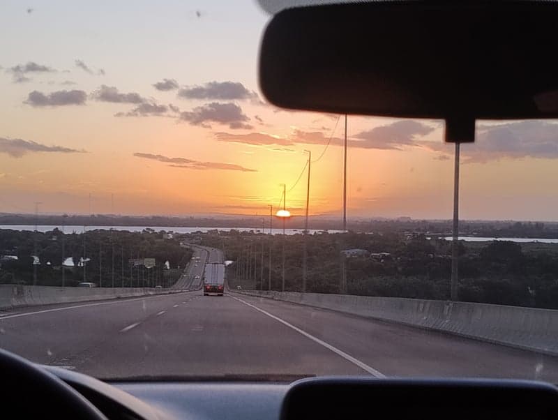 Guaíba River Sunset Bridge View
