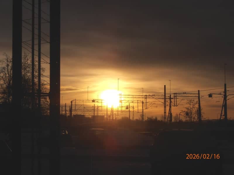 Falun Central Station Railway Sunset - Image 1