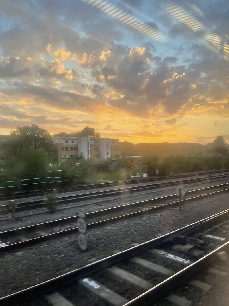 Oxford Railway Tracks Sunset - Image 1