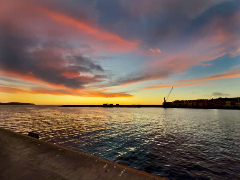 Industrial Harbor Sunset - Image 1