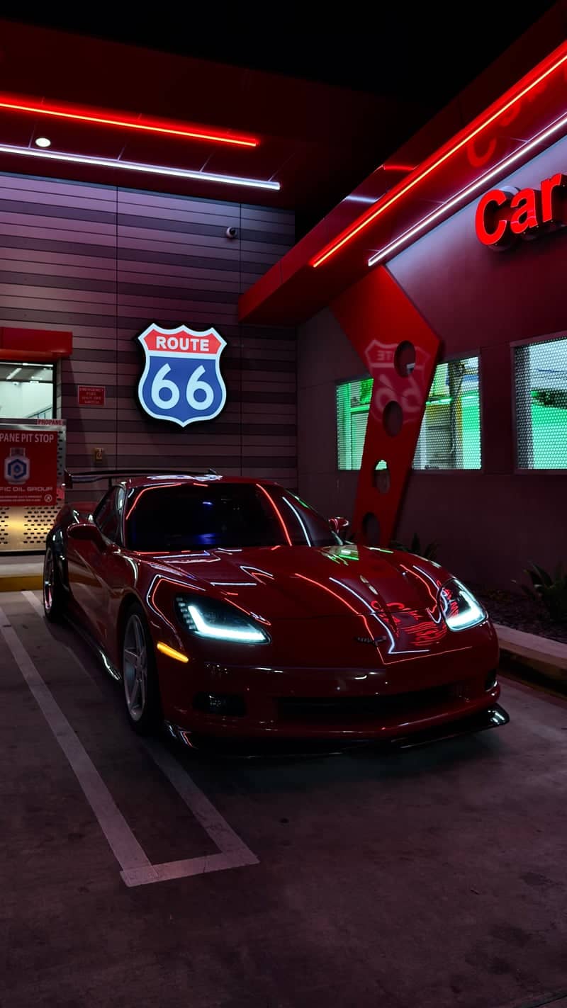 Route 66 Neon Car Wash - Image 1