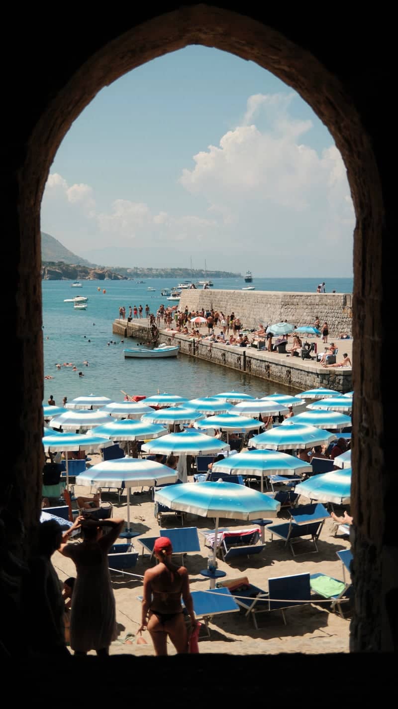 Porta Pescara View of Cefalù Beach - Image 1
